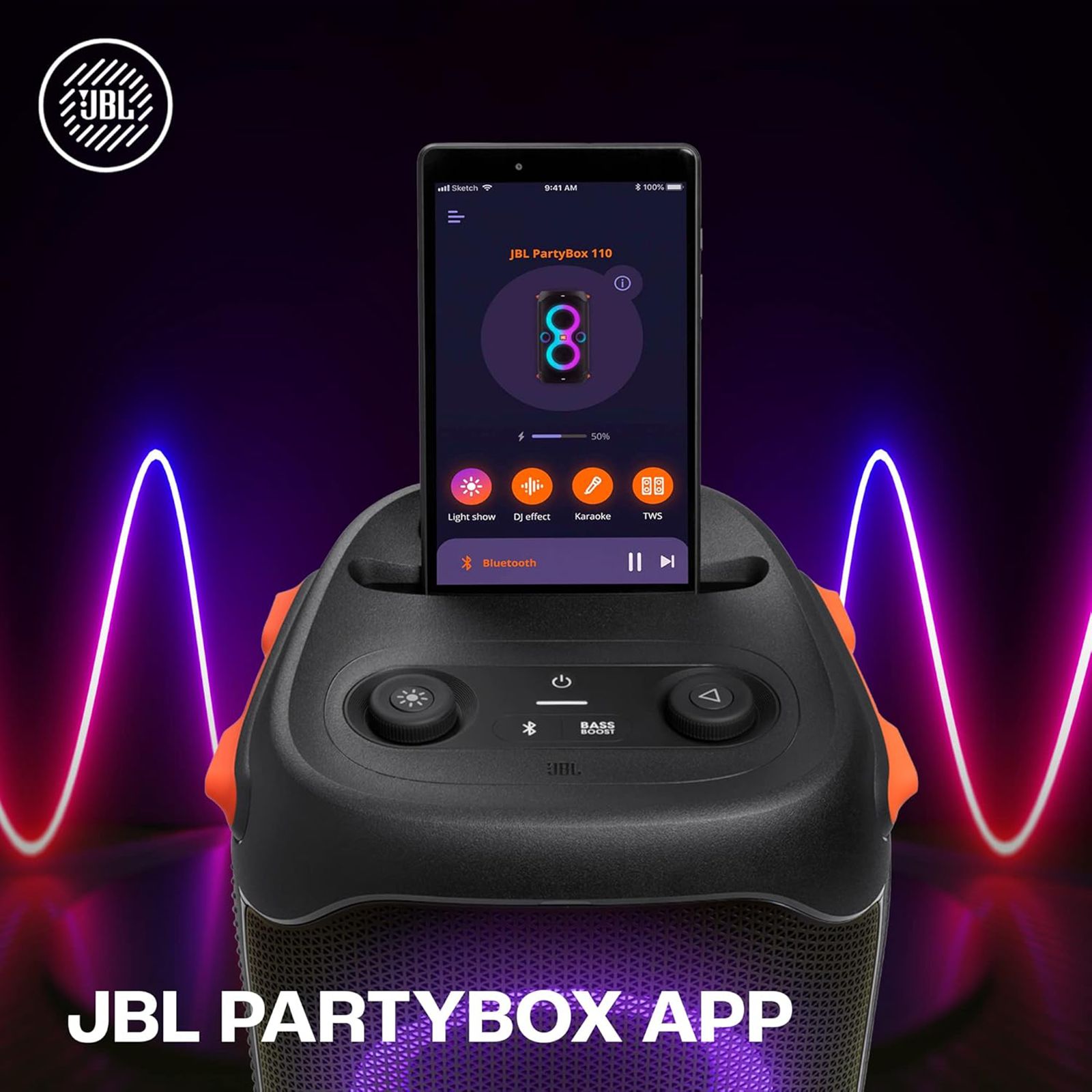 Buy JBL PartyBox 110 160W Bluetooth Party Speaker (Waterproof, 2.1